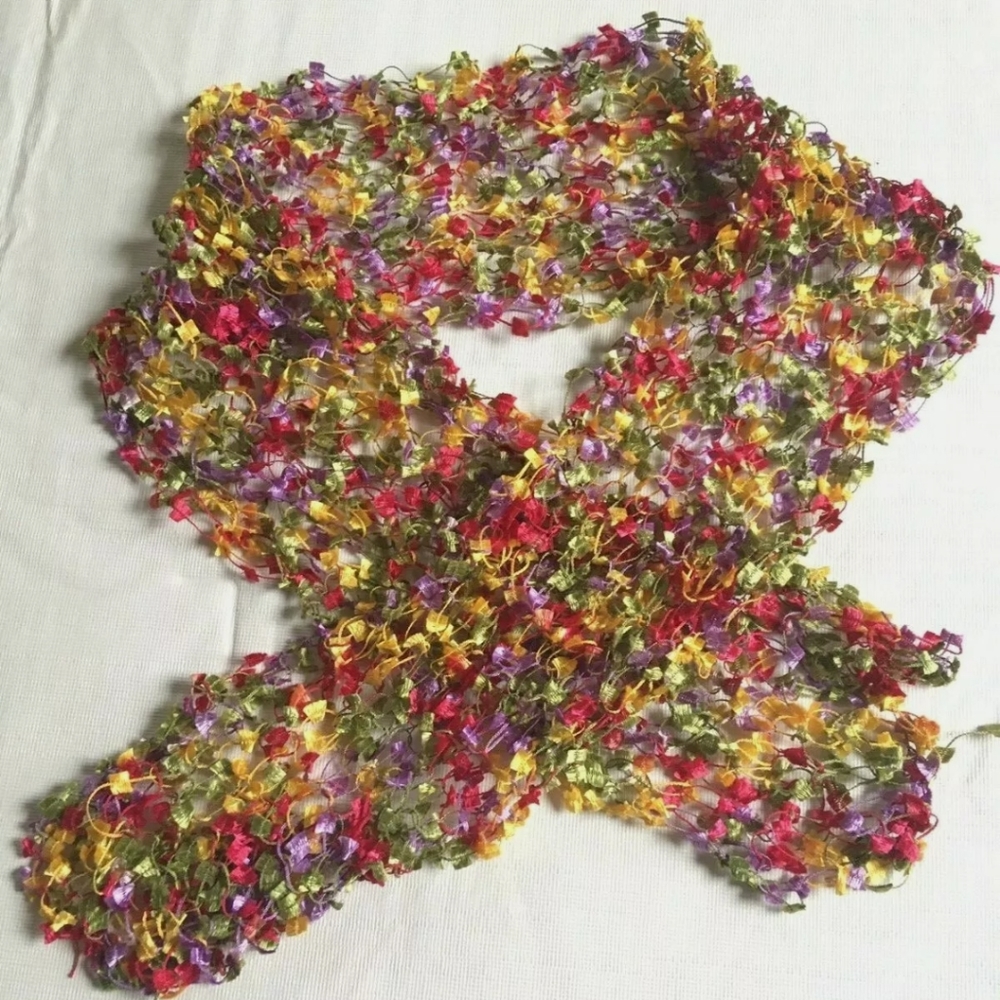 Hand Knit Textured Scarf Handmade
